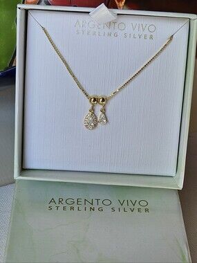 Argento Vivo Sterling Silver Double Cubic Zirconia Teardrop Pendant Necklace